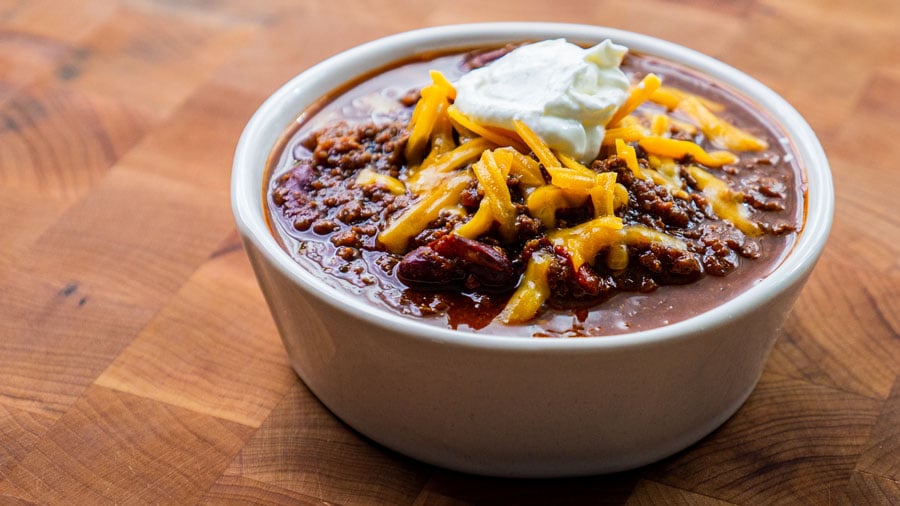 Hot Bowl of award winning chili.